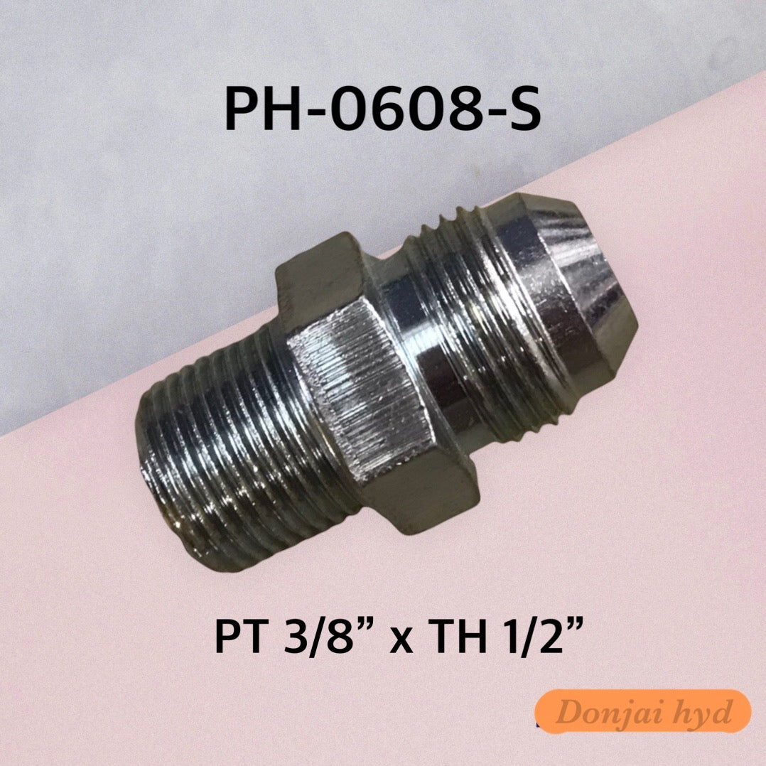 Hydraulic Male Elbow Jic37 Thread PT x TH Straight Thread (Male Thread) (250 Bar)