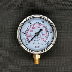 Hydraulic pressure gauge FTB (Pressure Gauge), dial 2.1/2 stainless steel, thread PT 1/4" brass, sideways.